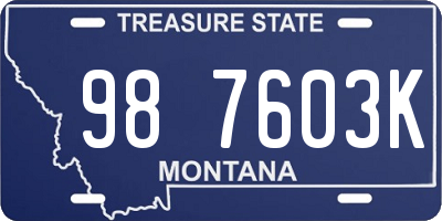 MT license plate 987603K