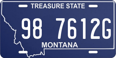 MT license plate 987612G