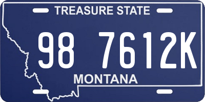 MT license plate 987612K