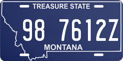 MT license plate 987612Z