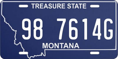 MT license plate 987614G