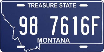 MT license plate 987616F