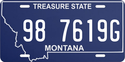 MT license plate 987619G