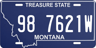 MT license plate 987621W