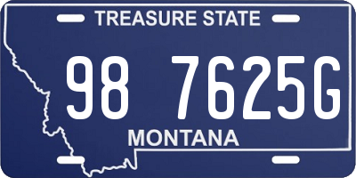MT license plate 987625G