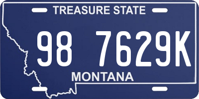 MT license plate 987629K