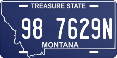 MT license plate 987629N