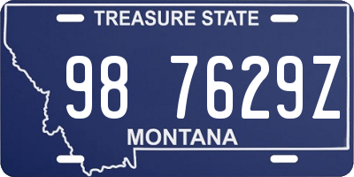 MT license plate 987629Z