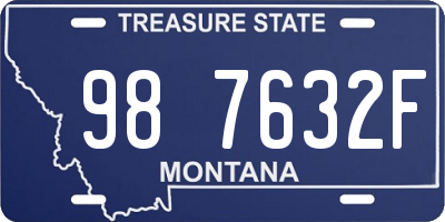 MT license plate 987632F