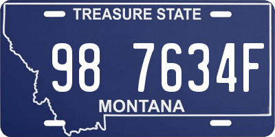 MT license plate 987634F