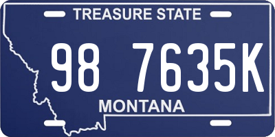 MT license plate 987635K