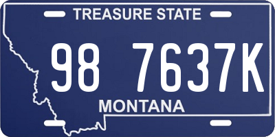 MT license plate 987637K