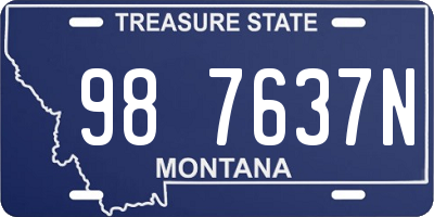 MT license plate 987637N