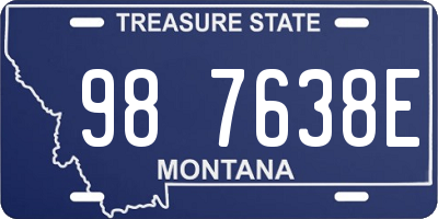 MT license plate 987638E