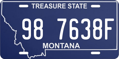 MT license plate 987638F