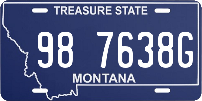 MT license plate 987638G