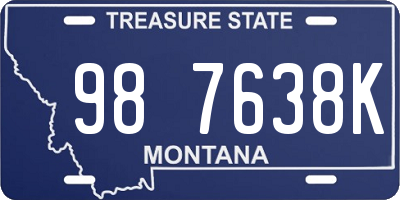 MT license plate 987638K