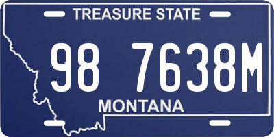MT license plate 987638M