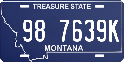 MT license plate 987639K