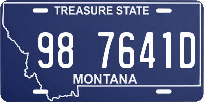 MT license plate 987641D