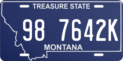 MT license plate 987642K