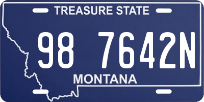 MT license plate 987642N