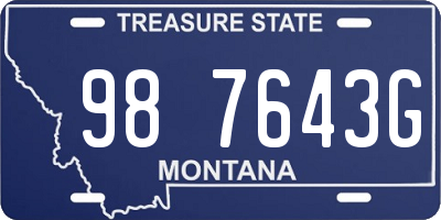 MT license plate 987643G