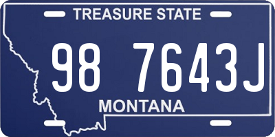 MT license plate 987643J