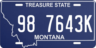 MT license plate 987643K