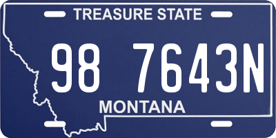 MT license plate 987643N