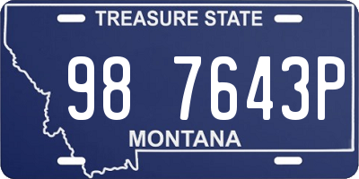 MT license plate 987643P