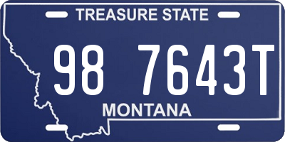 MT license plate 987643T