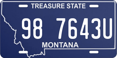 MT license plate 987643U