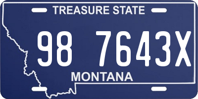 MT license plate 987643X