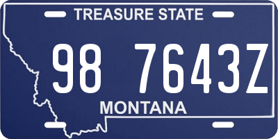 MT license plate 987643Z