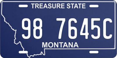 MT license plate 987645C