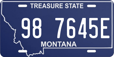 MT license plate 987645E