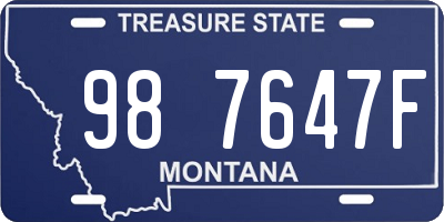 MT license plate 987647F