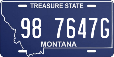 MT license plate 987647G