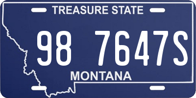 MT license plate 987647S