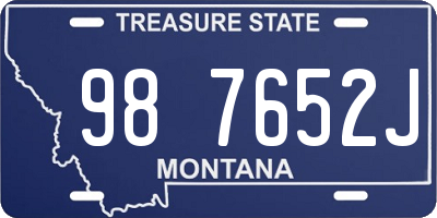 MT license plate 987652J