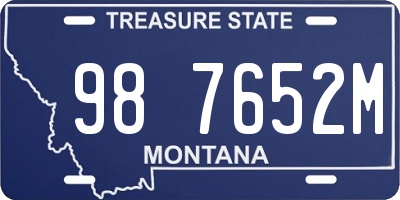 MT license plate 987652M