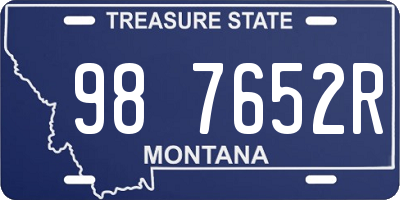 MT license plate 987652R