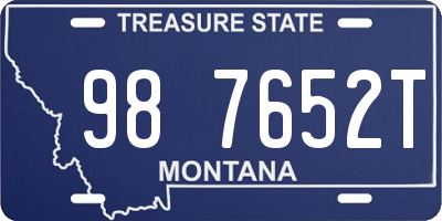 MT license plate 987652T