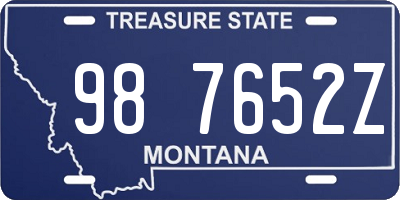 MT license plate 987652Z