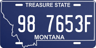 MT license plate 987653F
