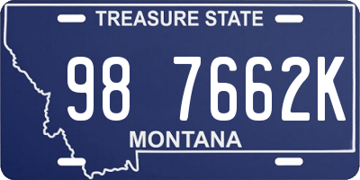 MT license plate 987662K
