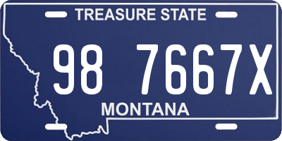 MT license plate 987667X