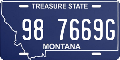 MT license plate 987669G