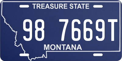 MT license plate 987669T